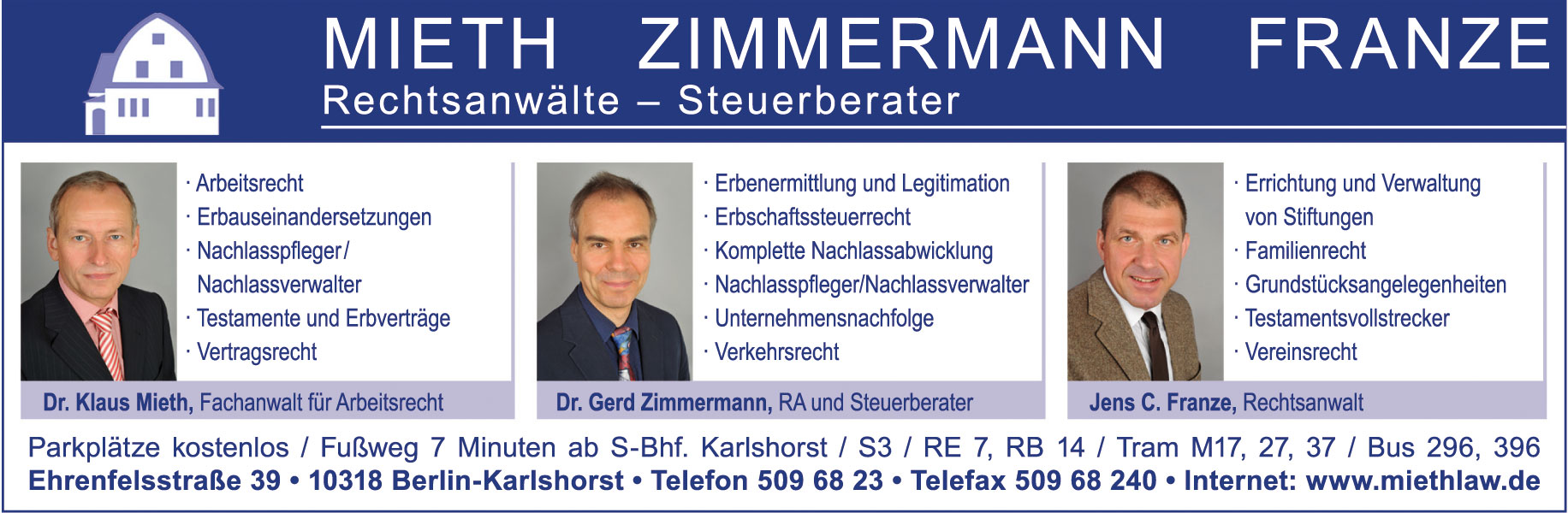 Mieth Zimmermann Franze – Rechtsanwälte GbR – Steuerberater