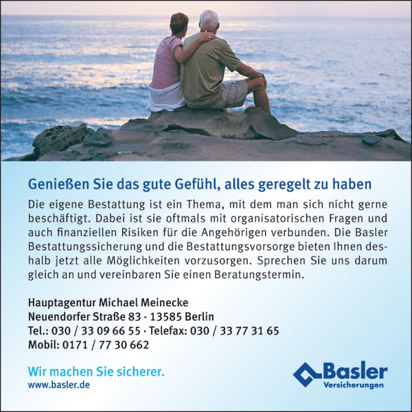 Basler Versicherung: Bestattungssicherung und Bestattungsvorsorge