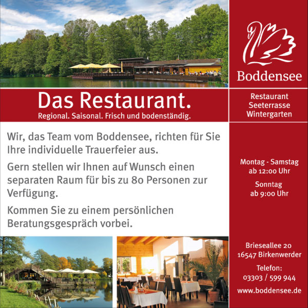 Das Restaurant Boddensee