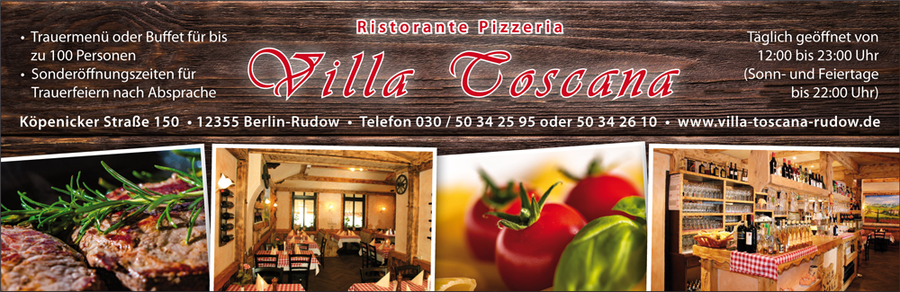 Villa Toscana Restaurant Pizzeria Berlin Rudow Mein Trauerfall